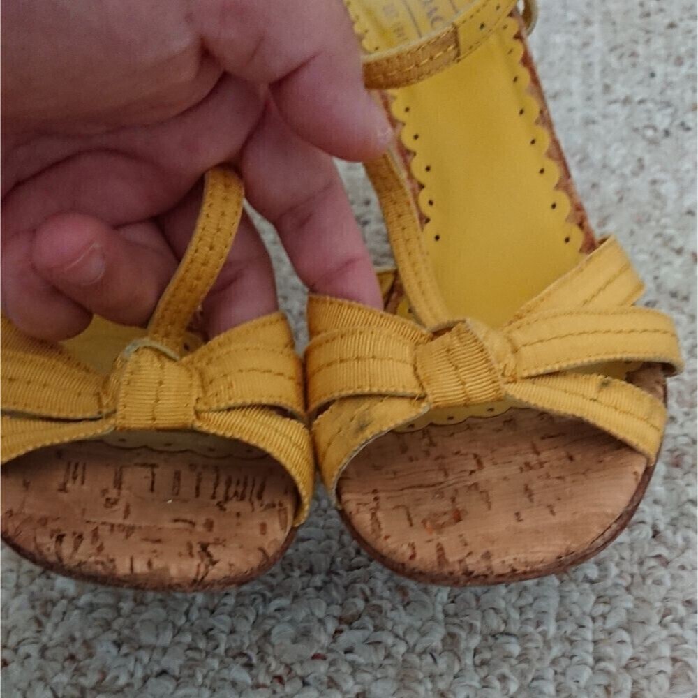 COACH Ginger Grosgrain Strappy Cork Heel Sandals Size 8B - Picture 6 of 11